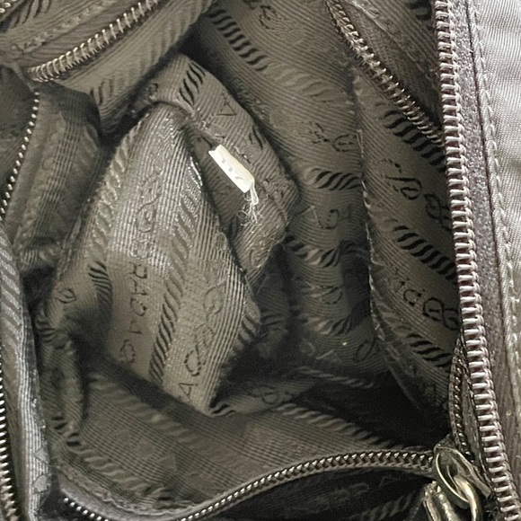 Prada black Tessuto nylon triangle logo front pocket crossbody shoulder bag - Picture 11 of 12